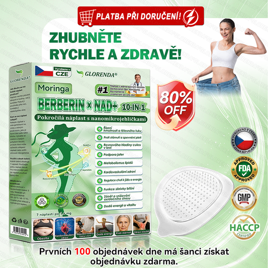 ⛄Oficiální obchod|𝑮𝑳𝑶𝑹𝑬𝐍𝐃𝗔® Moringa·Berberin×NAD+10-v-1 Pokročilá Nano Mikronáplňová Náplast (pouze jednou denně, viditelné změny během 7 dní) ✅ Pro osoby s obezitou, povolenou kůží, cukrovkou, spánkovou apnoe, problémy se klouby a dalšími obtížemi.
