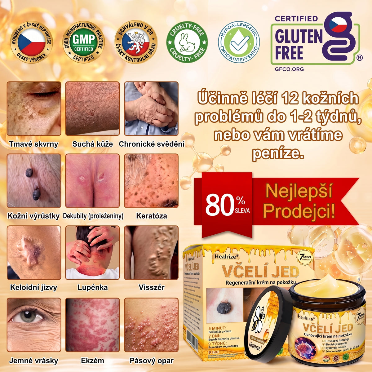 🍯🦿 𝐇𝐞𝐚𝐥𝐫𝐢𝐳𝐞® Včelí jed Komplexní pleťový krém – Nová generace přírodní péče o pleť pro hydratovanější, hladší a zářivější pokožku 🌿✨