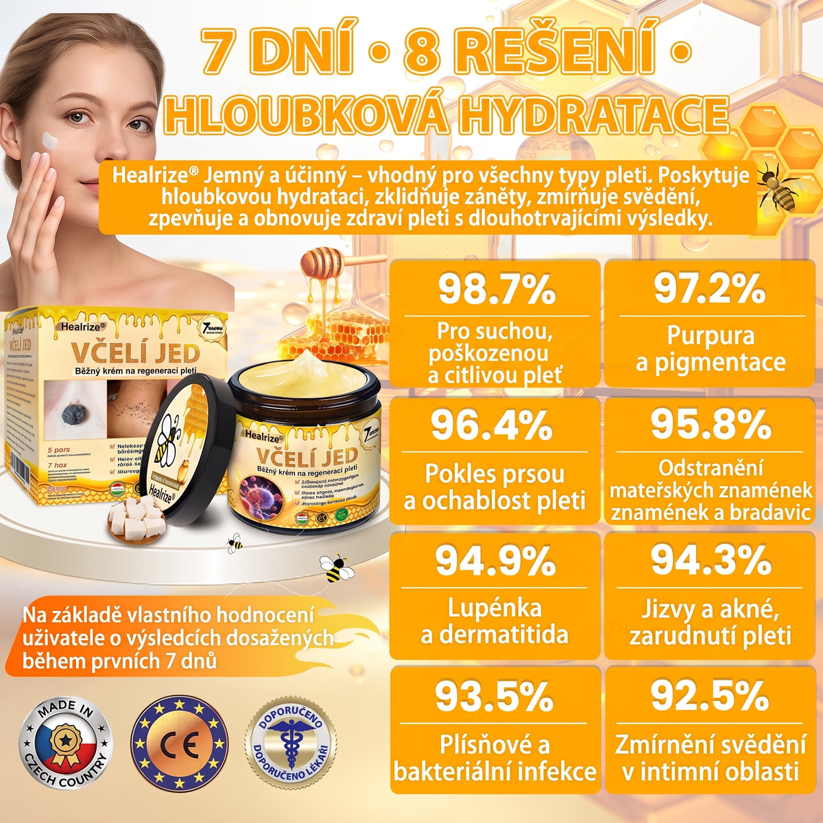 🍯🦿 𝐇𝐞𝐚𝐥𝐫𝐢𝐳𝐞® Včelí jed Komplexní pleťový krém – Nová generace přírodní péče o pleť pro hydratovanější, hladší a zářivější pokožku 🌿✨