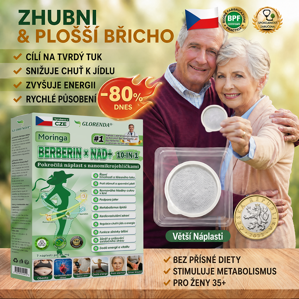 🇨🇿 Oficiální obchod|🔔𝑮𝑳𝑶𝑹𝑬𝐍𝐃𝗔® Moringa·Berberin×NAD+10-v-1 Pokročilá Nano Mikronáplňová Náplast (pouze jednou denně, viditelné změny během 7 dní) ✅ Pro osoby s obezitou, povolenou kůží, cukrovkou, spánkovou apnoe, problémy se klouby a dalšími obtížemi.