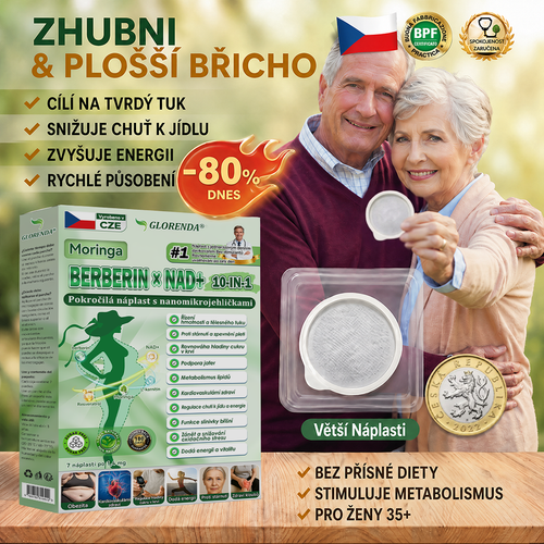 🇨🇿 Oficiální obchod|🔔𝑮𝑳𝑶𝑹𝑬𝐍𝐃𝗔® Moringa·Berberin×NAD+10-v-1 Pokročilá Nano Mikronáplňová Náplast (pouze jednou denně, viditelné změny během 7 dní) ✅ Pro osoby s obezitou, povolenou kůží, cukrovkou, spánkovou apnoe, problémy se klouby a dalšími obtížemi.