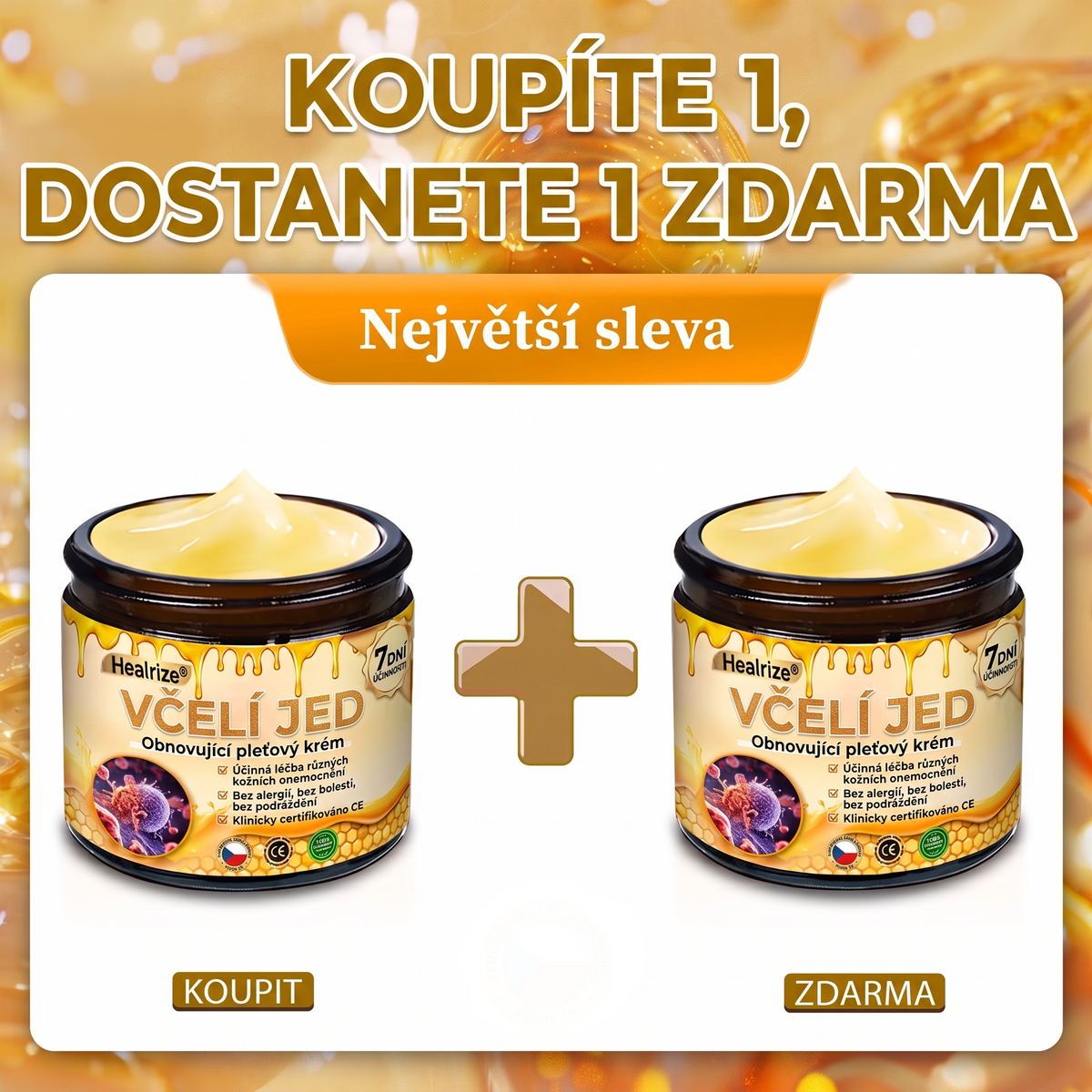🍯🦿 𝐇𝐞𝐚𝐥𝐫𝐢𝐳𝐞® Včelí jed Komplexní pleťový krém – Nová generace přírodní péče o pleť pro hydratovanější, hladší a zářivější pokožku 🌿✨