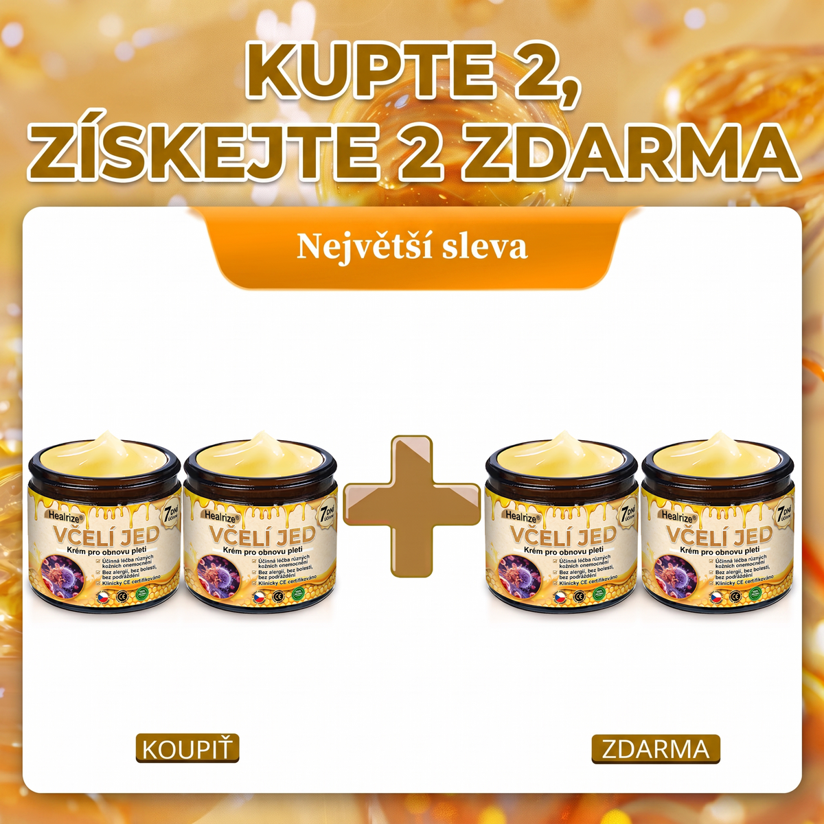 🍯🦿 𝐇𝐞𝐚𝐥𝐫𝐢𝐳𝐞® Včelí jed Komplexní pleťový krém – Nová generace přírodní péče o pleť pro hydratovanější, hladší a zářivější pokožku 🌿✨