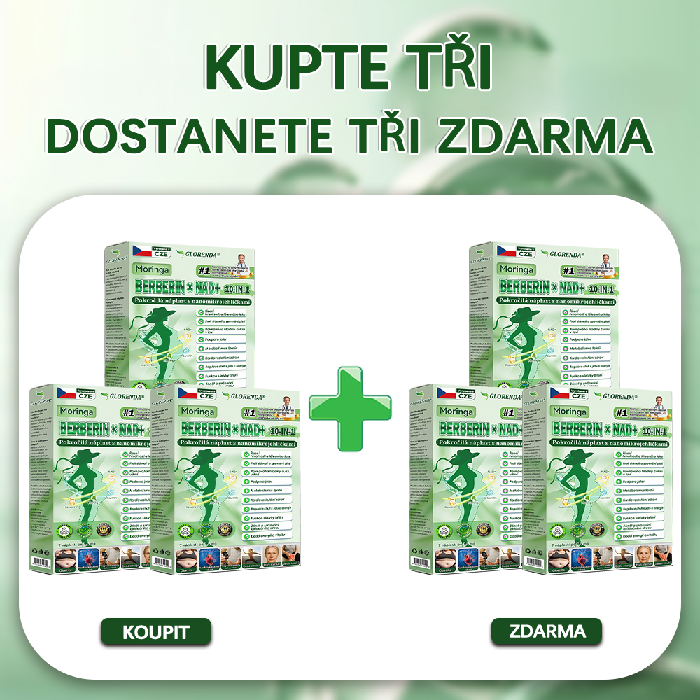 🔆Oficiální obchod|𝑮𝑳𝑶𝑹𝑬𝐍𝐃𝗔® Moringa·Berberin×NAD+10-v-1 Pokročilá Nano Mikronáplňová Náplast (pouze jednou denně, viditelné změny během 7 dní) ✅ Pro osoby s obezitou, povolenou kůží, cukrovkou, spánkovou apnoe, problémy se klouby a dalšími obtížemi.