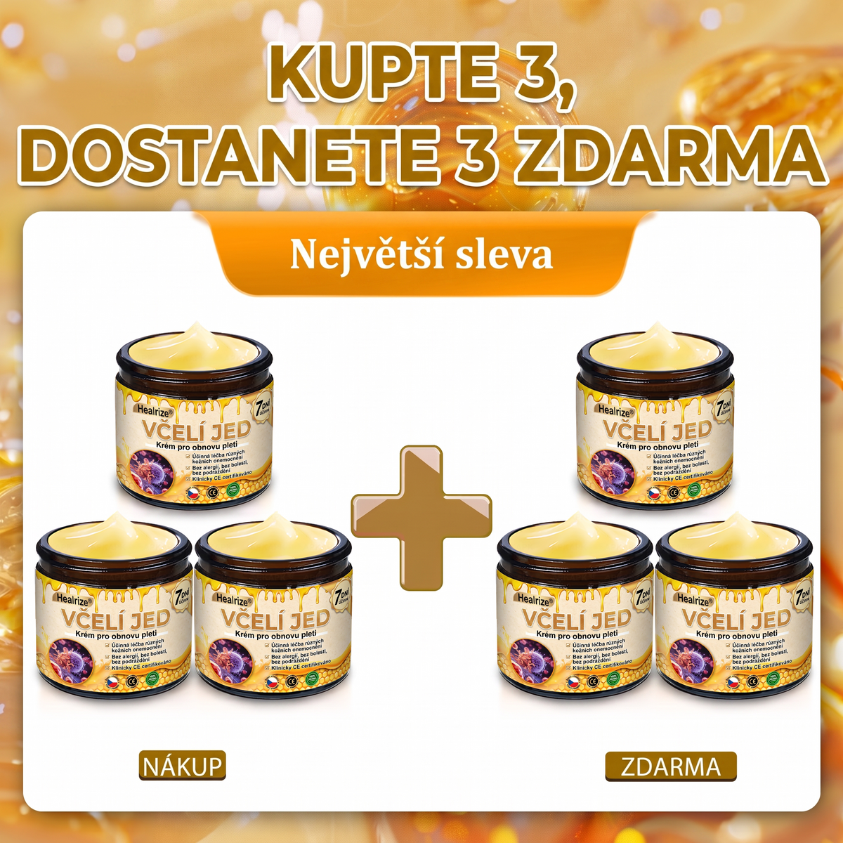 🍯🦿 𝐇𝐞𝐚𝐥𝐫𝐢𝐳𝐞® Včelí jed Komplexní pleťový krém – Nová generace přírodní péče o pleť pro hydratovanější, hladší a zářivější pokožku 🌿✨