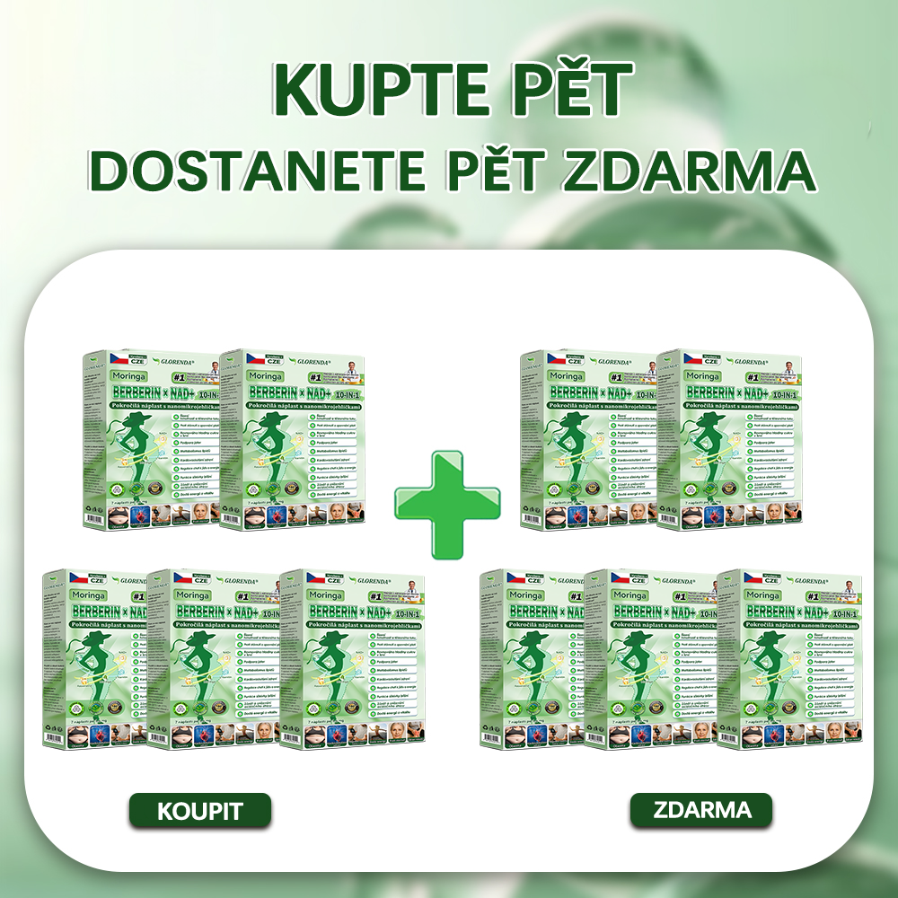 🔆Oficiální obchod|𝑮𝑳𝑶𝑹𝑬𝐍𝐃𝗔® Moringa·Berberin×NAD+10-v-1 Pokročilá Nano Mikronáplňová Náplast (pouze jednou denně, viditelné změny během 7 dní) ✅ Pro osoby s obezitou, povolenou kůží, cukrovkou, spánkovou apnoe, problémy se klouby a dalšími obtížemi.