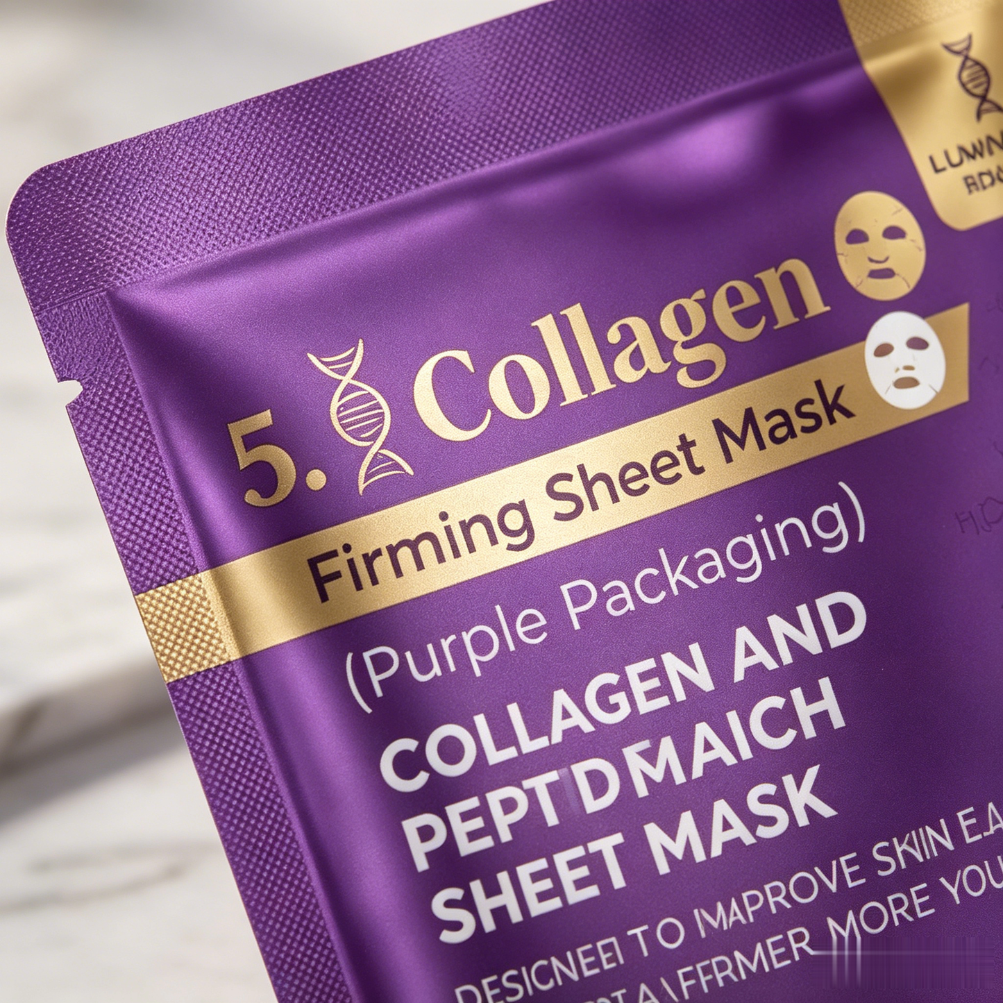 LUMINANCE SKINCARE 5X Collagen & Peptide Sheet Mask | Hydrating & Firming Care for Smoother-Looking Skin
